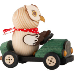 Mini Owl in Green Speedster - 7 cm / 2.8 inch