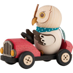 Mini Owl in Red Speedster - 7 cm / 2.8 inch