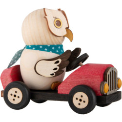 Mini Owl in Red Speedster - 7 cm / 2.8 inch