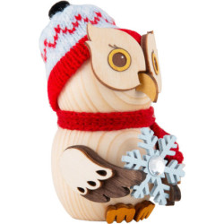 Mini-Eule mit Schneekristall - 7 cm