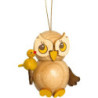 Christbaumschmuck Eulenkind mit Vogel - 4 cm