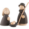 Die Heilige Familie natur/anthrazit - klein - 7 cm