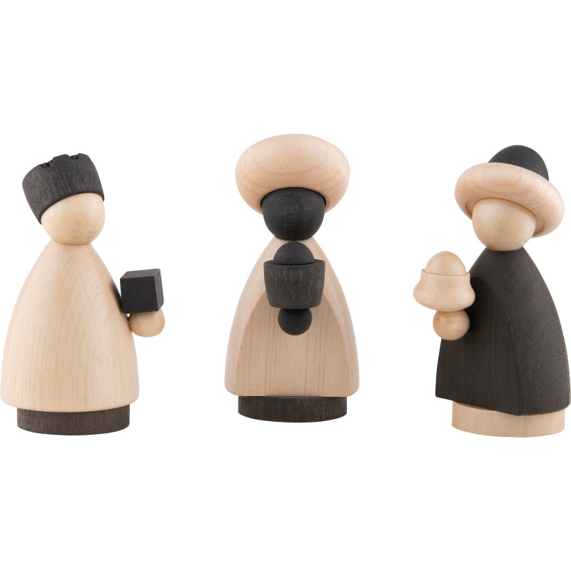 Heilige Drei Könige natur/anthrazit - klein - 7 cm