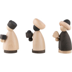 Heilige Drei Könige natur/anthrazit - klein - 7 cm