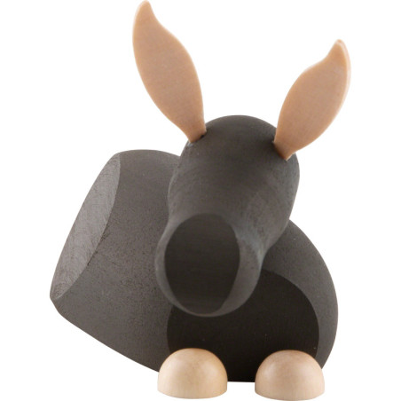 Esel natur/anthrazit - groß - 6,5 cm