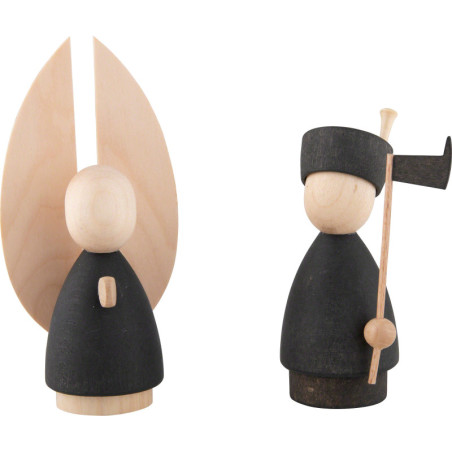 Angel and Miner Natural/Anthracite - 9,5 cm / 3.7 inch