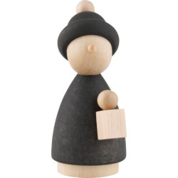 Caroler Child with Lantern Natural/Anthracite - 7 cm / 2.8 inch