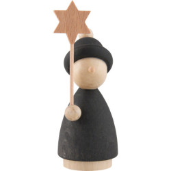 Caroler Child with Star Natural/Anthracite - 7 cm / 2.8 inch