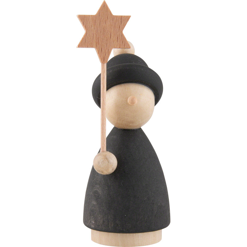 Caroler Child with Star Natural/Anthracite - 7 cm / 2.8 inch