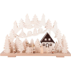 Schwibbogen Winter im Erzgebirge - 50x32 cm