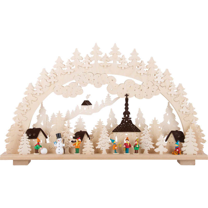 Schwibbogen Winter in Seiffen - 70x45 cm