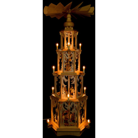 4-Tier Christmas Pyramid - Forest Design - 135 cm / 53 inch