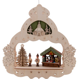 Fensterbild Weihnachtsmarkt - 38 cm