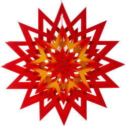 Window Picture - Christmas Star Yellow/Red - 28 cm / 11 inch