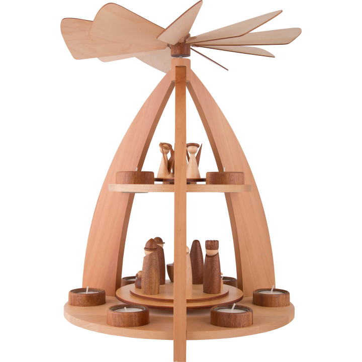 2-Tier Pyramid modern Design Nativity - 42 cm / 16.5 inch
