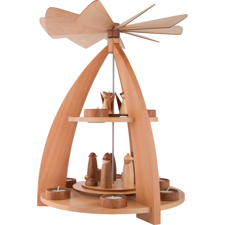 2-Tier Pyramid modern Design Nativity - 42 cm / 16.5 inch
