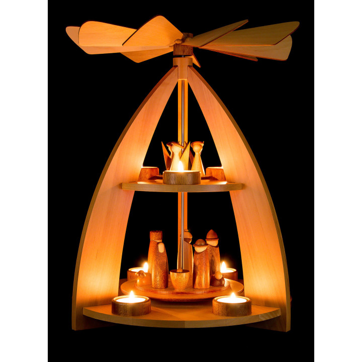 2-stöckige Pyramide modernes Design Krippenfiguren - 42 cm