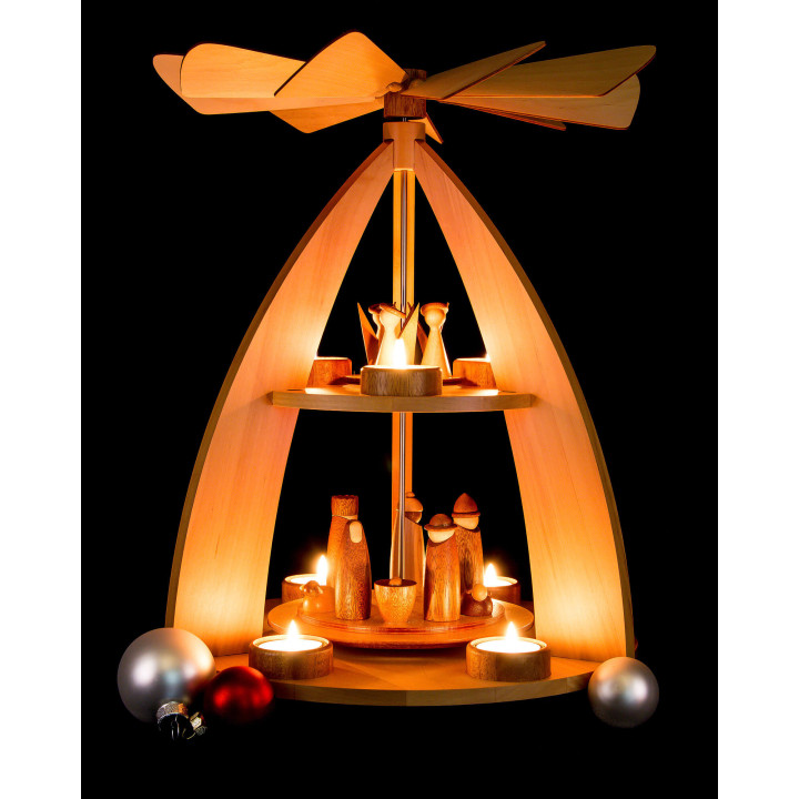 2-stöckige Pyramide modernes Design Krippenfiguren - 42 cm