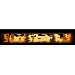 Schwibbogen-Unterbau "Schneemannland" - 75x10 cm