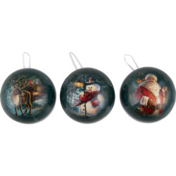 Weihnachtskugeln Dezembernächte - 3er-Set - 10 cm