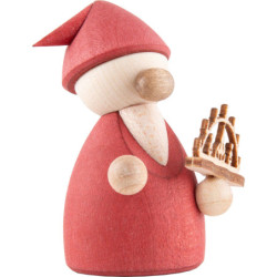 Wichtel rot mit Lichterbogen - 4,2 cm