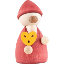 Gnome Red with Gingerbread Heart - 4,2 cm / 1.7 inch