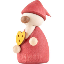 Gnome Red with Gingerbread Heart - 4,2 cm / 1.7 inch