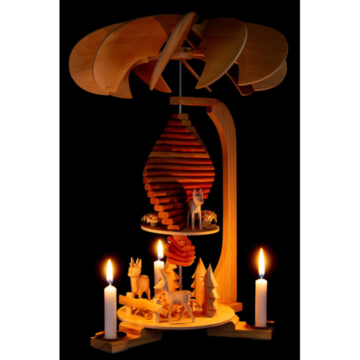 2-Tier Pyramid - Cedar Spiral - 40 cm / 15.7 inch