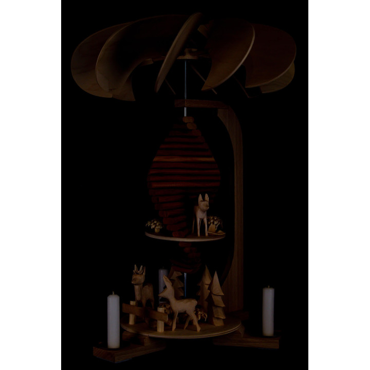 2-Tier Pyramid - Cedar Spiral - 40 cm / 15.7 inch