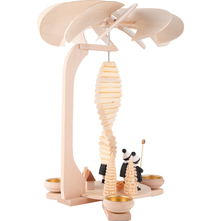1-stöckige Pyramide Spirale mit Kurrendefiguren - 40 cm
