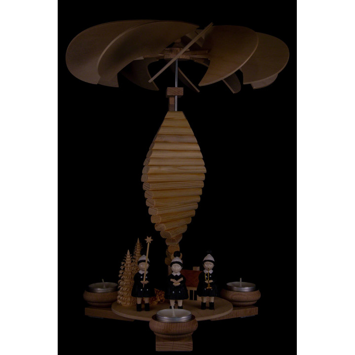 1-stöckige Pyramide Spirale mit Kurrendefiguren - 40 cm