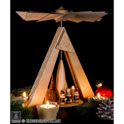 1-Tier Pyramid - Carolers Seiffen Natural - 29 cm / 11.2 inch