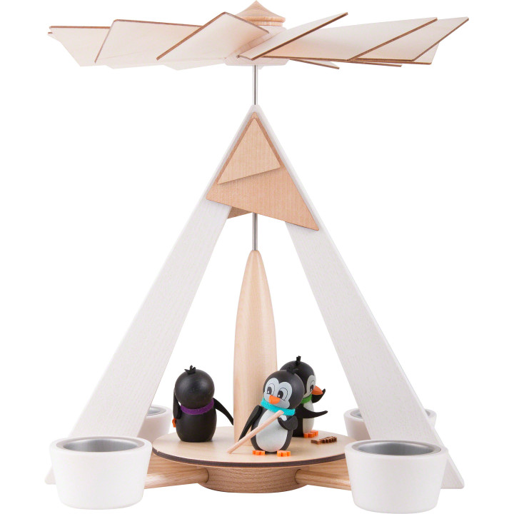 1-stöckige Pyramide Pinguine weiß - 29 cm
