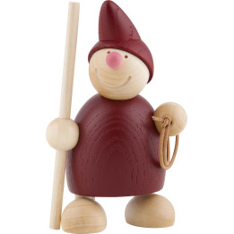 Wicht mit Stab und Lasso - rot 10 cm