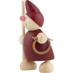 Wicht mit Stab und Lasso - rot 10 cm