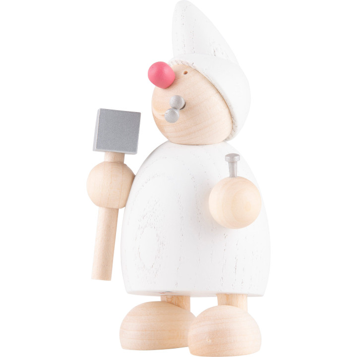 Wight with Hammer and Nails - White - 10,5 cm / 4 inch