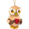 Tree Ornament - Owl Child with Cup - 4 cm / 1.6 inch