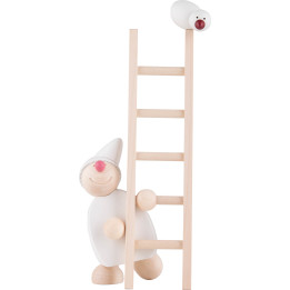 Wight with Ladder and Bird - White - 20 cm / 8 inch