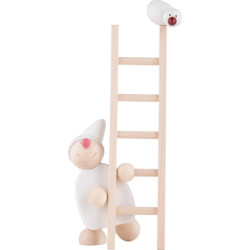 Wight with Ladder and Bird - White - 20 cm / 8 inch