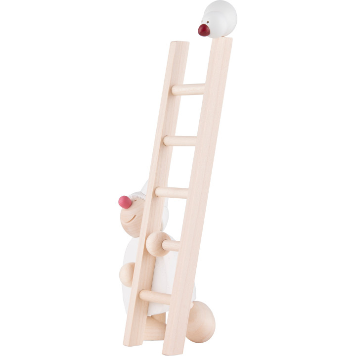 Wight with Ladder and Bird - White - 20 cm / 8 inch