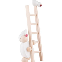 Wight with Ladder and Bird - White - 20 cm / 8 inch