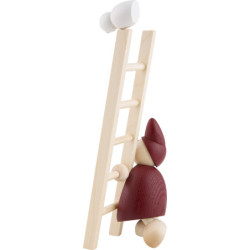 Wight with Ladder and Bird - Red - 20 cm / 8 inch