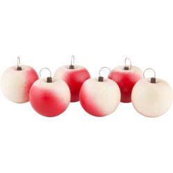 Äpfel 6 Stück mit Haken - 2 cm