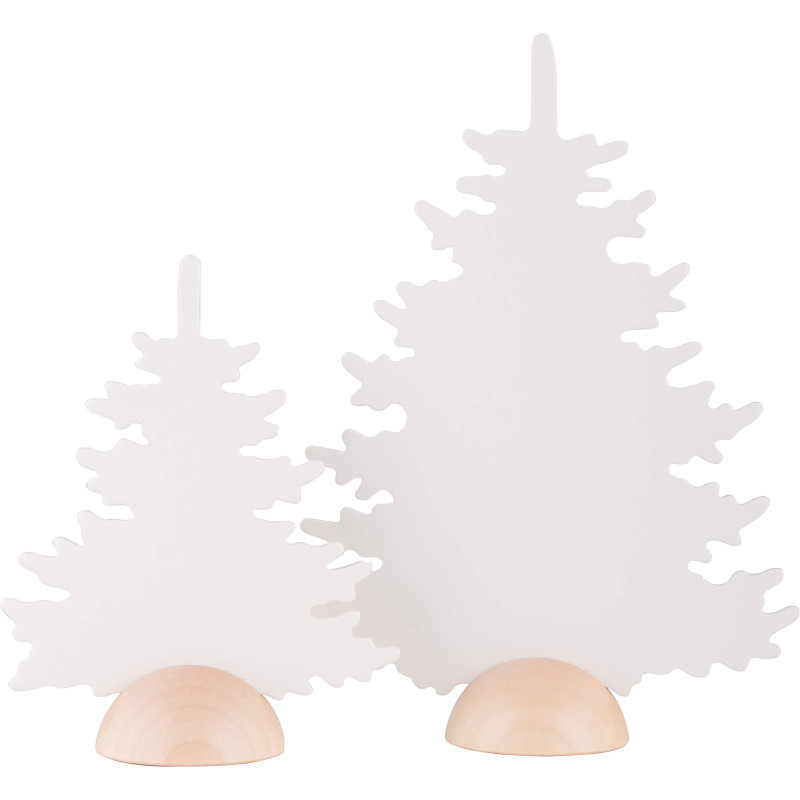 Fir Trees - 2 Pieces - White - 20 cm / 8 inch