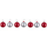 Christbaumkugeln - rot und silber - 2 cm