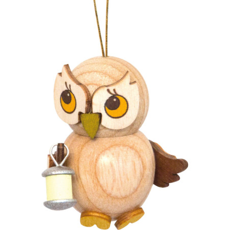 Christbaumschmuck Eulenkind mit Lampion - 4 cm