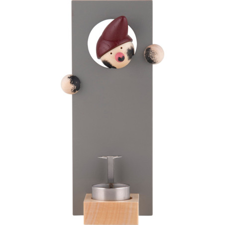 Räuchermännchen "RauchWICHT FUMO" grau - 16 cm