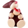 Wicht mit Apfel sitzend - rot - 15 cm