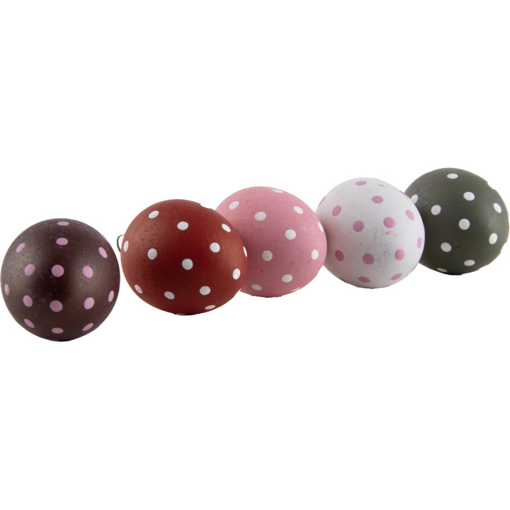 Easter Eggs with Hooks - 5 Pieces - Mixed Colors - 3 cm / 1.2 inch