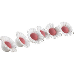 Flowers with Hooks - 6 Pieces - 1 cm / 0.4 inch